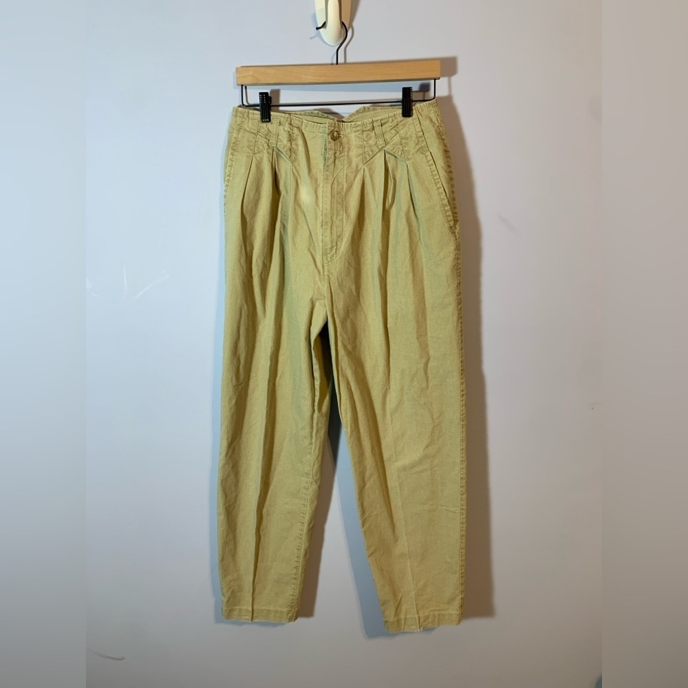 Vintage pleated high waisted tapered Tan Pants ankle size 12
